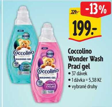 Coccolino Wonder Wash Prací gel, 37 dávek