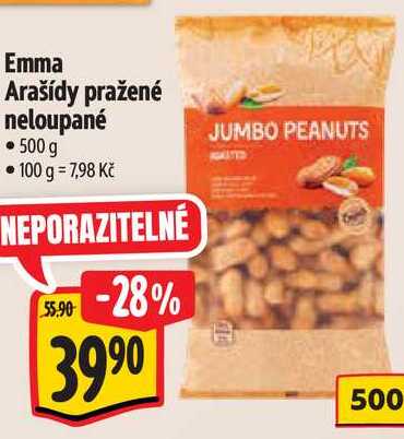 Emma Arašídy pražené neloupané, 500 g