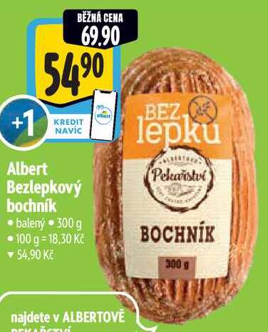 Albert Bezlepkový bochník, 300 g