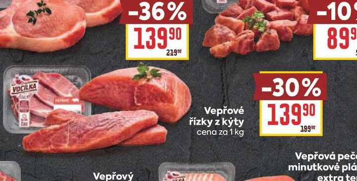 Vepřové řízky z kýty cena za 1 kg