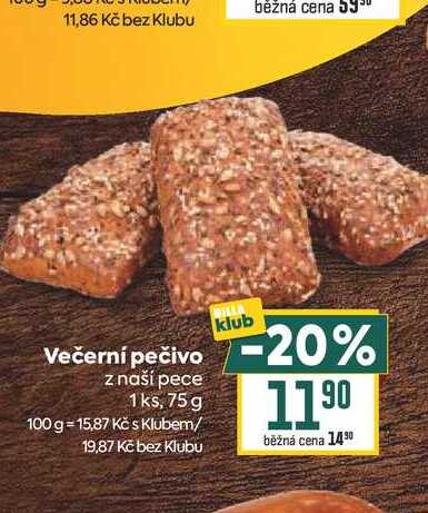 Večerní pečivo z naší pece 1ks, 75 g 