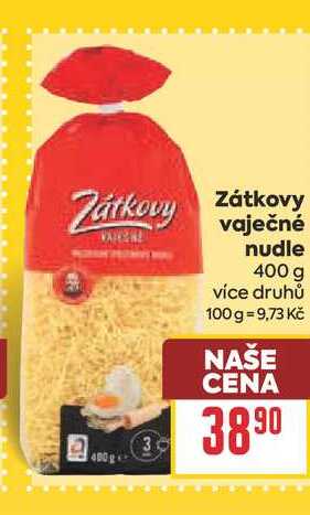 Zátkovy vaječné nudle 400g 