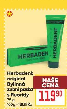 Herbadent original Bylinná zubní pasta s fluoridy 75 g