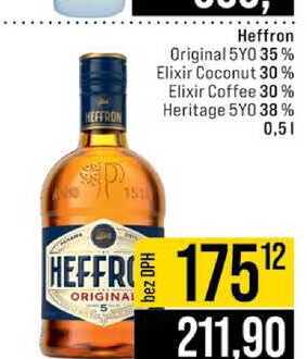 Heffron Original 5YO 35% Elixir Coconut 30% Elixir Coffee 30 % Heritage 5YO 38% 0,5l