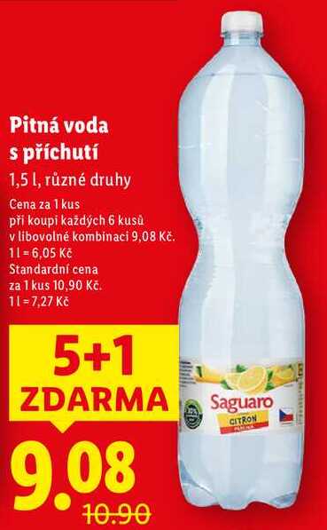 Pitná voda s příchutí, 1,5 l