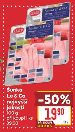 Šunka Le & Co nejvyšší jakosti 100 g