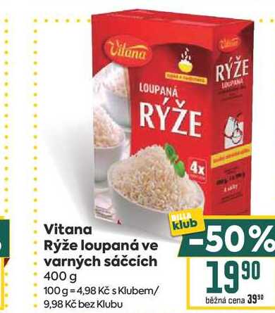 Vitana Rýže loupaná ve varných sáčcích 400 g