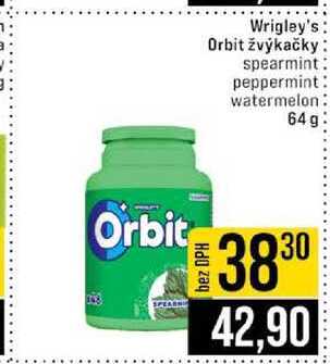 Wrigley's Orbit žvýkačky spearmint peppermint watermelon 64 g