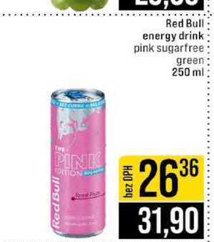 Red Bull energy drink pink sugarfree green 250 ml 