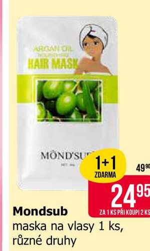 Mondsub maska na vlasy 1 ks, různé druhy 