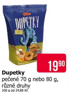 Dupetky pečené 70 g nebo 80 g, různé druhy