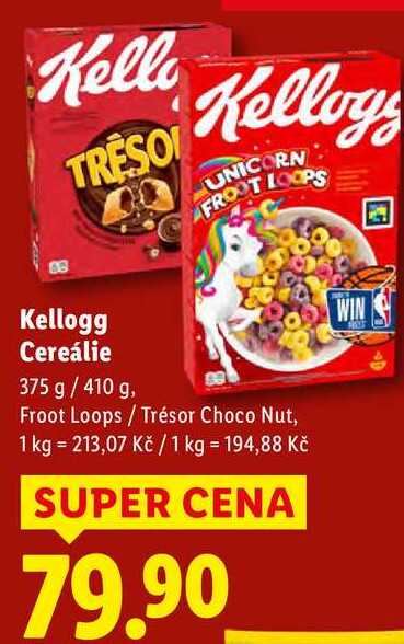 Kellogg Cereálie, 375 g/410 g