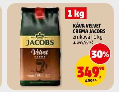 KÁVA VELVET CREMA JACOBS zrnková, 1 kg