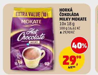 HORKÁ ČOKOLÁDA MILKY MOKATE, 10x 18 g