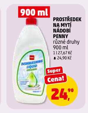 PROSTŘEDEK NA MYTÍ NÁDOBÍ PENNY, 900 ml