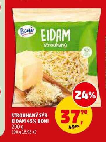 STROUHANÝ SÝR EIDAM 45% BONI, 200 g