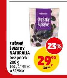 SUŠENÉ ŠVESTKY NATURALIA bez pecek, 200 g 