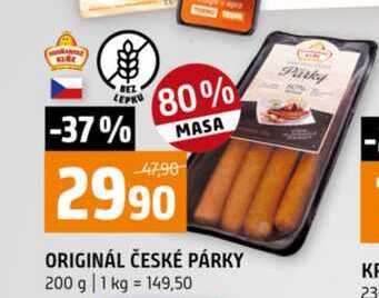 ORIGINÁL ČESKÉ PÁRKY 200 g