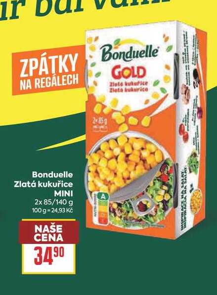 Bonduelle Zlatá kukuřice MINI 2x 85/140 g