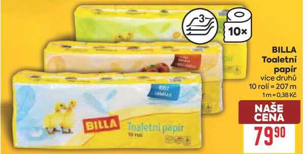 BILLA Toaletní papír více druhů 10 rolí