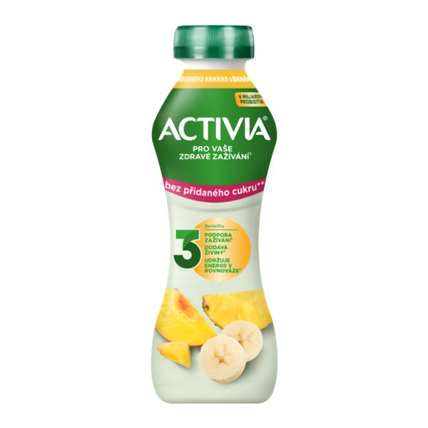 Activia Probiotický jogurtový nápoj broskev, ananas a banán