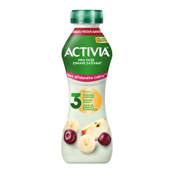 Activia Probiotický jogurtový nápoj jablko, třešeň a banán