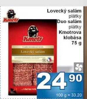 Lovecký salám plátky 75g