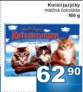 Kočičí jazýčky mléčná čokoláda 100 g