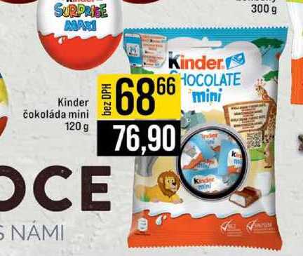 Kinder čokoláda mini 120 g