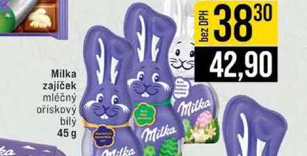 Milka zajíček mléčný ořiskový bily Milka 45 g 