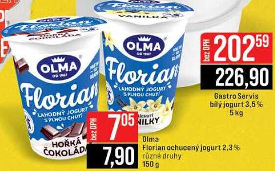 Olma Florian ochucený jogurt 2.3% různé druhy 150 g 