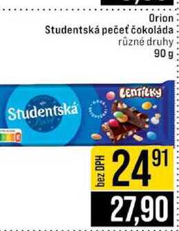Orion Studentská pečeť čokoláda různé druhy 90 g