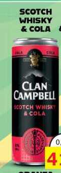 CLAN CAMPBELL SCOTCH WHISK & COLA 0,25L míchaný nápoj