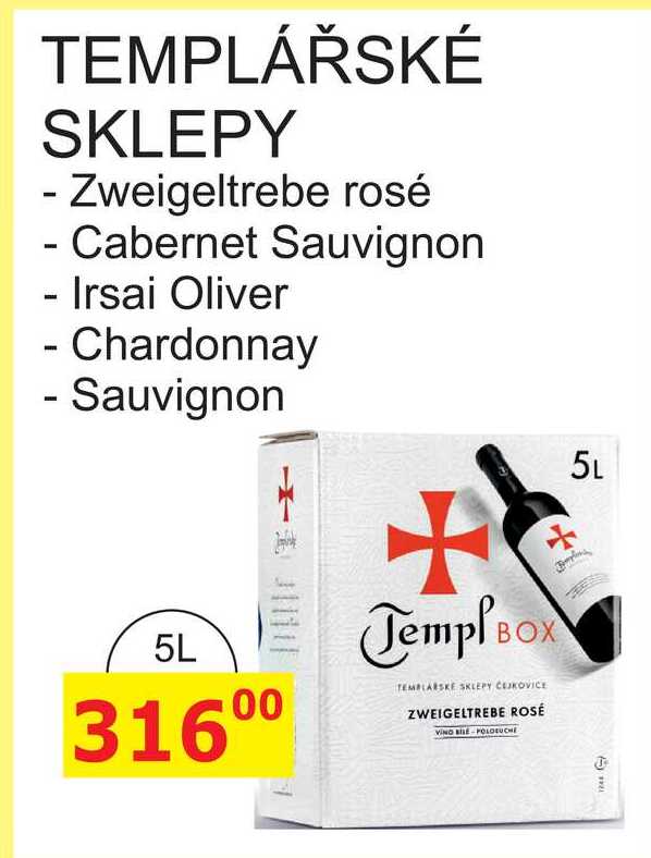 TEMPLÁŘSKÉ SKLEPY - různé druhy 5L 