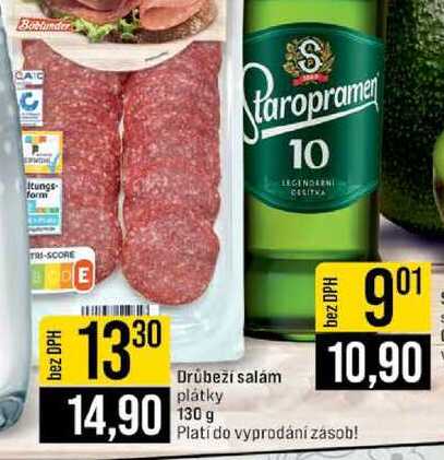 Drůbeží salám plátky 130 g 