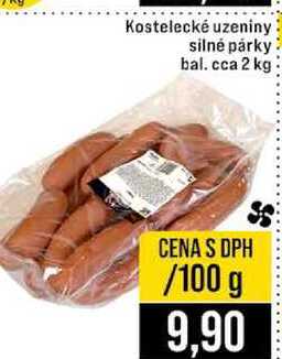Kostelecké uzeniny silné párky bal. cca 2 kg 100g