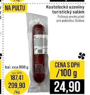 Kostelecké uzeniny turistický salám 100g
