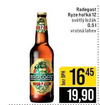 Radegast Ryze hořká 12 světlý ležák 0,5l