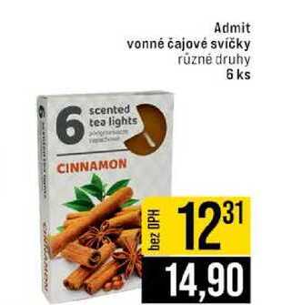 Admit vonné čajové svíčky různé druhy 6 ks