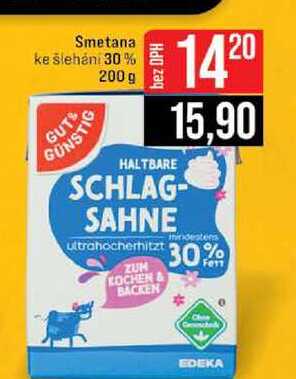 Smetana ke šlehání 30% 200 g