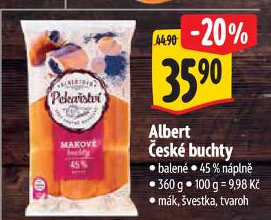  Albert České buchty balené 45% náplně 360 g 