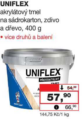 UNIFLEX akrylátový tmel na sádrokarton, zdivo a dřevo, 400 g