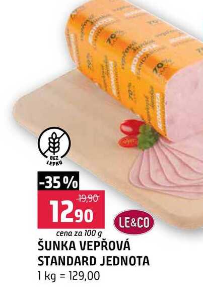 ŠUNKA VEPŘOVÁ STANDARD JEDNOTA 100g