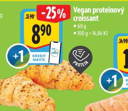 Vegan proteinový croissant 60g