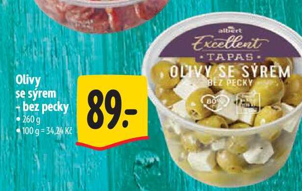 Olivy se sýrem bez pecky 260 g  