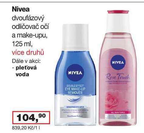 Nivea dvoufázový odličovač očí a make-upu, 125 ml