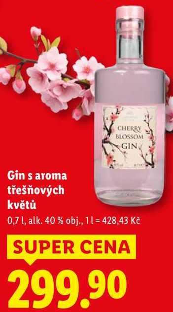 Gin s aroma třešňových květů, 0,7 l