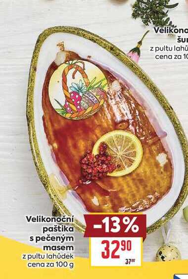 Velikonoční paštika s pečeným masem z pultu lahůdek cena za 100 g