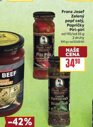 Franz Josef Zelený pepř celý, Papričky Piri-piri od 110/od 55 g