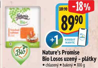Nature's Promise Bio Losos uzený - plátky, 100 g